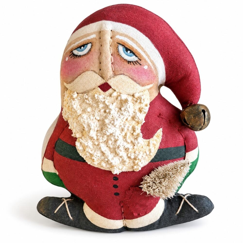 Annette Schwerdt Confounded Concoctions Folk Art Santa Art Doll Ornament
